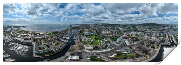 Swansea City Panorama Print by Leighton Collins