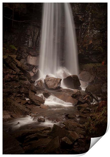Melincourt falls Resolven Print by Leighton Collins