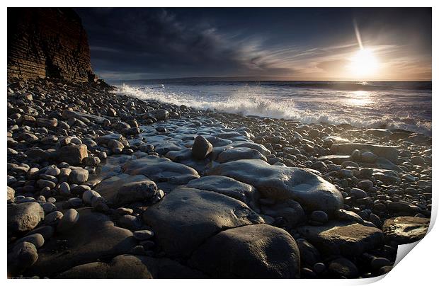 Nash Point sunset Print by Leighton Collins