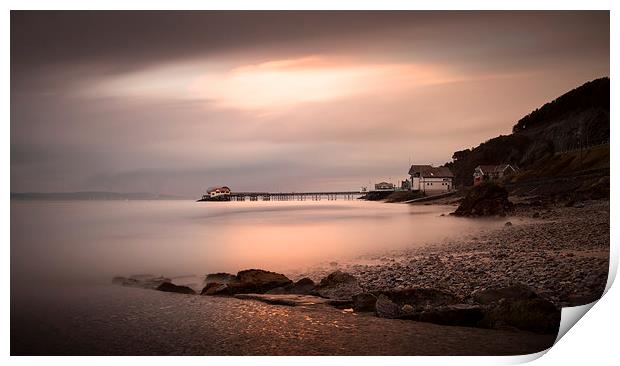 Dusk at Swansea Bay Print by Leighton Collins