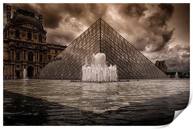  The Louvre Pyramid in Paris Print by Leighton Collins