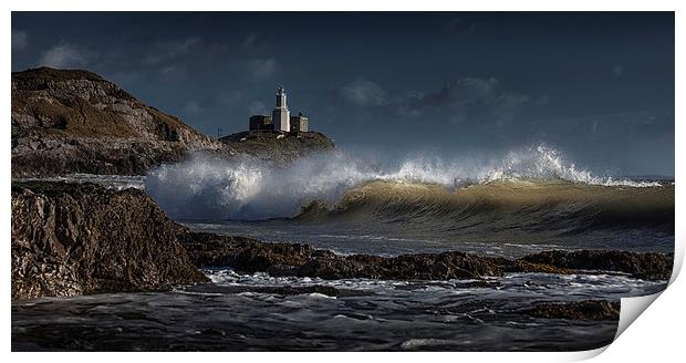 The wave at Bracelet Bay Print by Leighton Collins