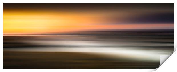  The Loughor estuary in Swansea blurred in Photosh Print by Leighton Collins