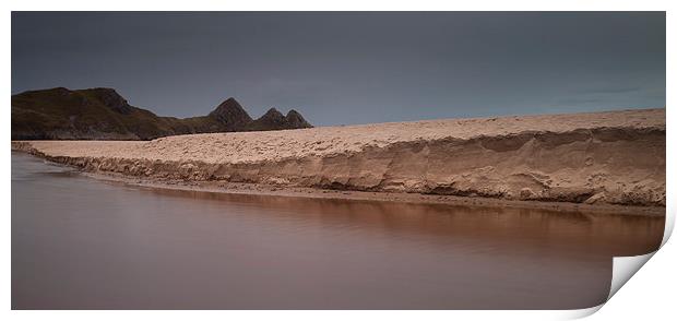  Sand dunes at Three Cliffs Bay Print by Leighton Collins