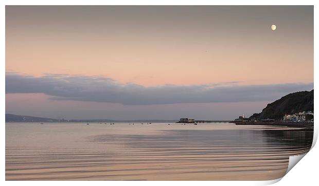  Swansea Bay by moonlight Print by Leighton Collins