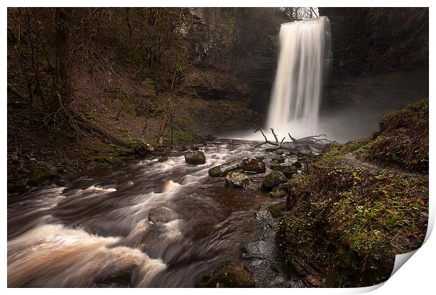  Henrhyd Falls South Wales AKA The Batcave Print by Leighton Collins