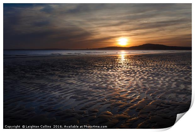 Aberavon sunset Print by Leighton Collins