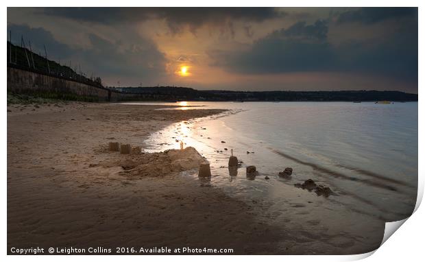 Sandcastles at sunset Print by Leighton Collins