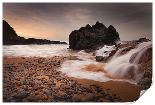 Rotherslade Bay cascade Print by Leighton Collins