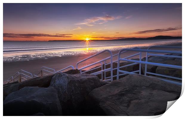 Aberavon beach sunset Print by Leighton Collins