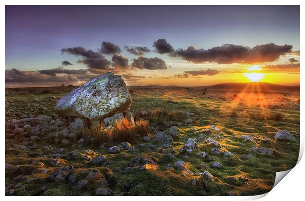 Arthur's stone at sunset Print by Leighton Collins