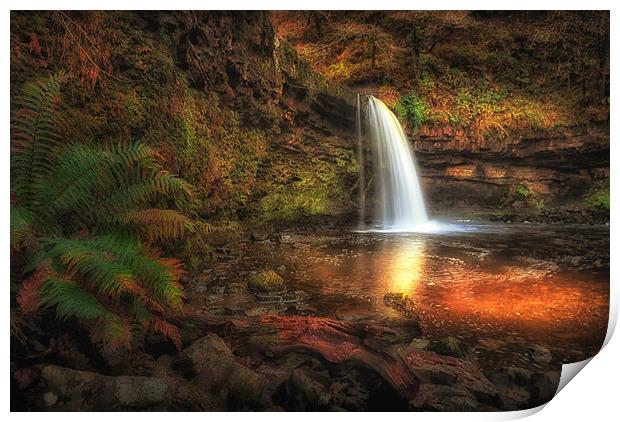 Sgwd Gwladus waterfall AKA Lady Falls  Print by Leighton Collins