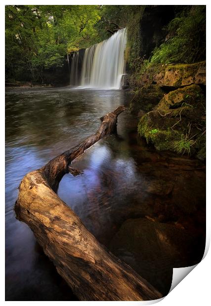 Sgwd Ddwli Isaf waterfall South Wales Print by Leighton Collins