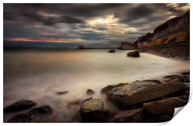 High tide at Mumbles Print by Leighton Collins