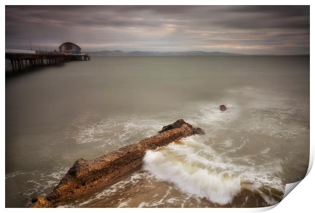 The old wall at Mumbles beach Print by Leighton Collins
