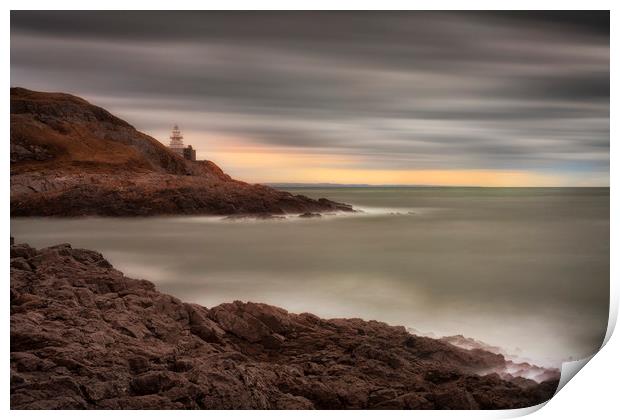 Mumbles Lighthouse Swansea Print by Leighton Collins