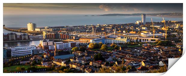 Swansea city South Wales Print by Leighton Collins