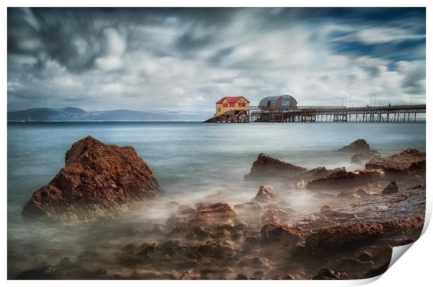Mumbles pier in Swansea Print by Leighton Collins