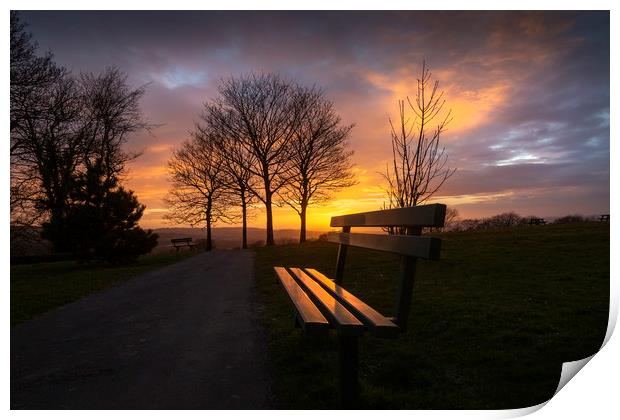 Somewhere to sit at sunset Print by Leighton Collins