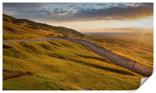 Sunset over the hairpin Print by Leighton Collins