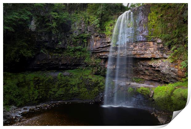 Henrhyd Falls in the Brecon Beacons National Park Print by Leighton Collins