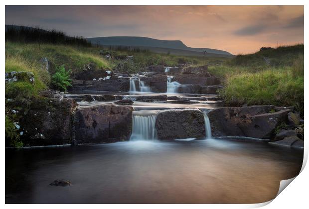 Sunset on the river Tawe Print by Leighton Collins