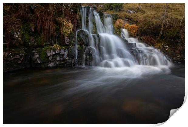 Waterfall on the River Tawe Print by Leighton Collins