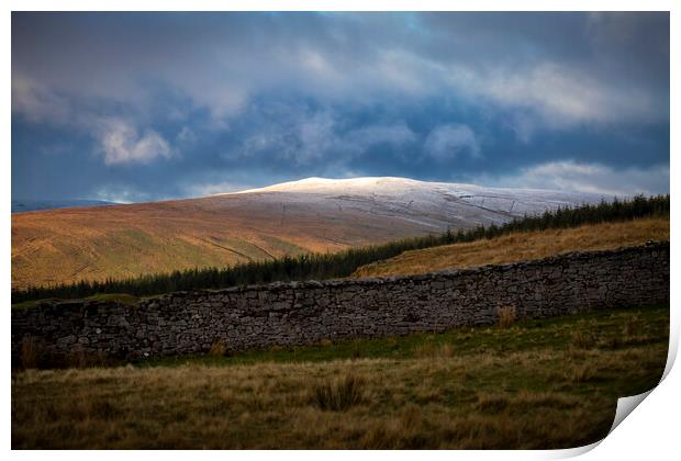 Snow capped Cefn Cul  Print by Leighton Collins