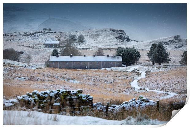 A Winter scene at Penwyllt Print by Leighton Collins