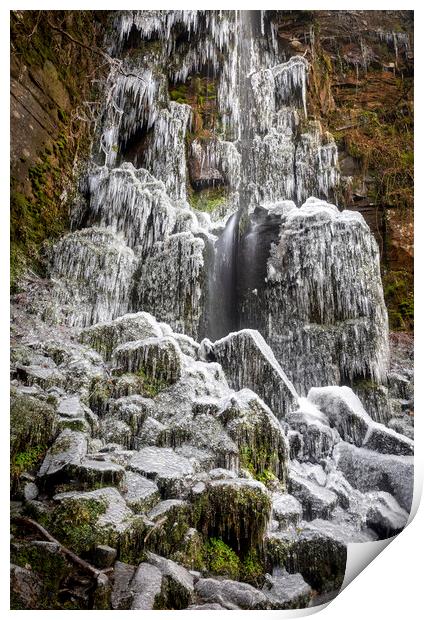 Frozen waterfall Print by Leighton Collins
