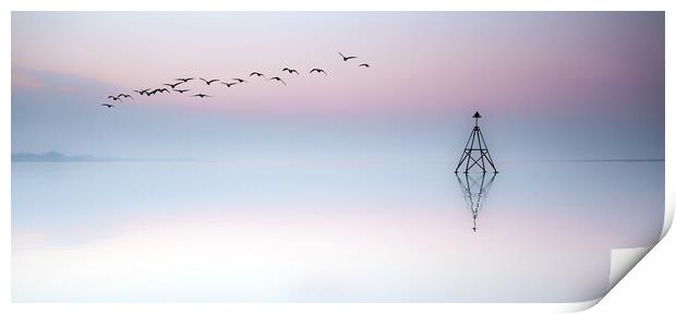 Cardinal marker on The Loughor Estuary  Print by Leighton Collins