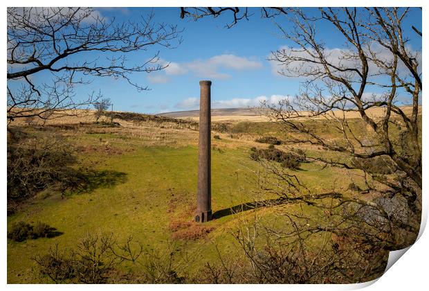 Henllys Lime Kilns chimney stack Print by Leighton Collins