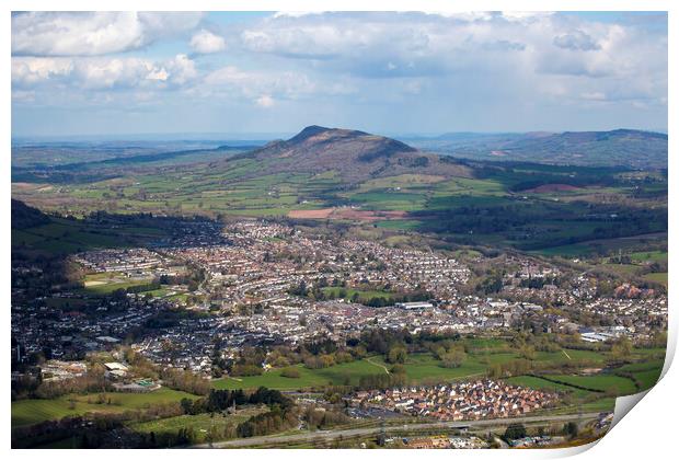 Abergavenny and Skirrid mountain Print by Leighton Collins