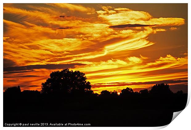 sunset Print by paul neville