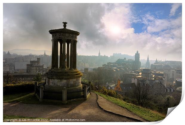 Mystical Edinburgh Fog Print by Les McLuckie