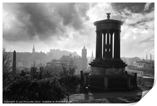 Edinburgh Castle A Hauntingly Beautiful View Print by Les McLuckie