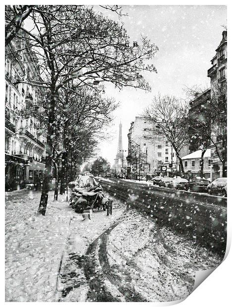 Winter Wonderland in Paris Print by Les McLuckie