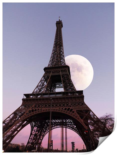 Majestic Parisian Nightscape Print by Les McLuckie