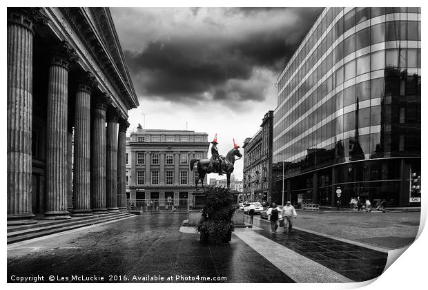 Gallery of Modern Art and The Duke of Wellington i Print by Les McLuckie