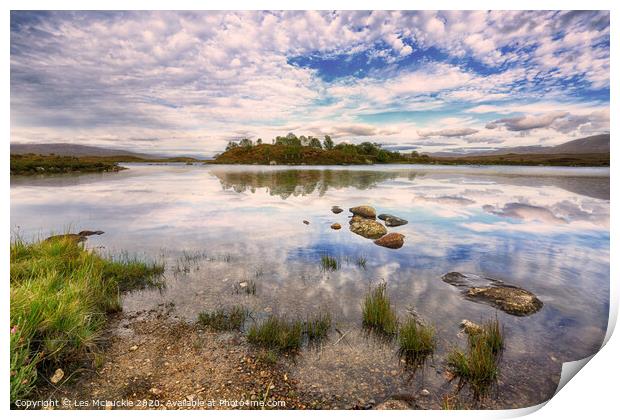 Serenity of Rannoch Moor Print by Les McLuckie