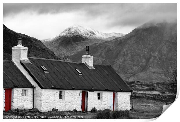 Stunning Blackrock Cottage in Monochrome Print by Les McLuckie