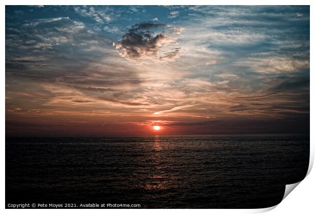 Lions head cloud at sunset Print by Pete Moyes