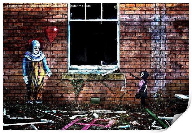 Clown with a heart Print by Pete Moyes
