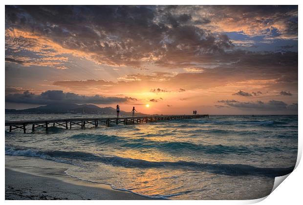 Sunrise,Playa De Muro,Majorca,Spain. Print by jim wilson