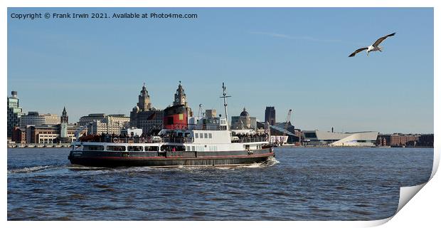 Royal Daffodil motoring down the River Mersey Print by Frank Irwin