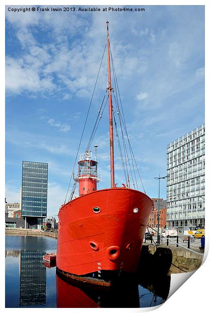 Planet Liverpools Old bar lightship Print by Frank Irwin