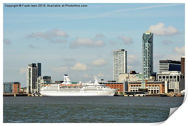 Looking across the Mersey to Liverpool’s Cruise Te Print by Frank Irwin