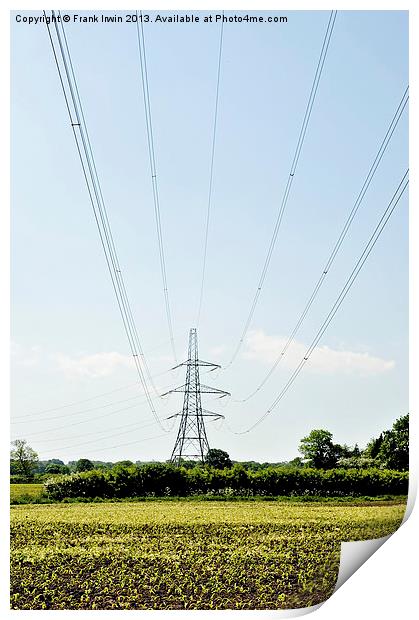 A mighty pylon across a field Print by Frank Irwin