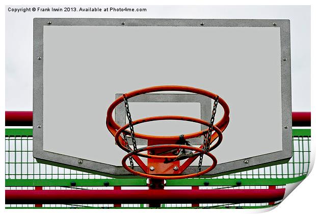 An urban basketball hoop Print by Frank Irwin