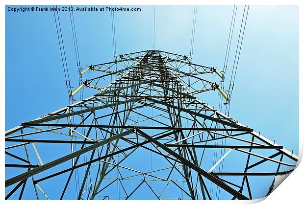 A mighty Pylon against a blue sky Print by Frank Irwin